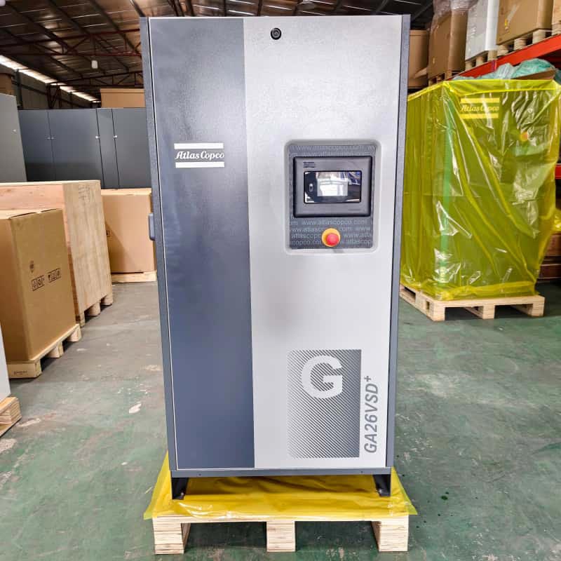 Kompresor Udara Atlas Copco Asli GA26 VSD + 26kW 35HP Kompresor Udara Sekrup Putar Injeksi Minyak Kecepatan Variabel 13Bar