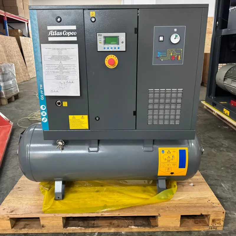 Kompresor Sekrup Injeksi Minyak Atlas Copco G5 FF 5,5 kW 7,5 HP Pengering Terintegrasi Asli