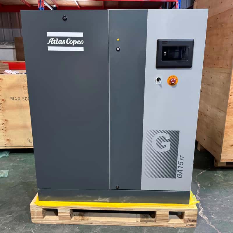 Atlas Copco GA15 FF 15kW Pengering Terintegrasi Kompresor Udara Sekrup Putar Injeksi Minyak 7.5 13Bar